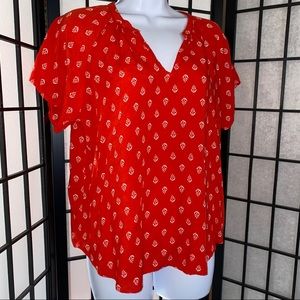 OLD NAVY Peasant Style Floral Print Top Sz Lg